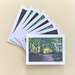 Boîte de 8 cartes Camino de Santiago| Le chemin de Saint-Jacques-de-Compostelle| Cartes Bon Chemin| Cartes Bon Voyage| Cartes Forêt| Cartes Saint-Jacques-de-Compostelle