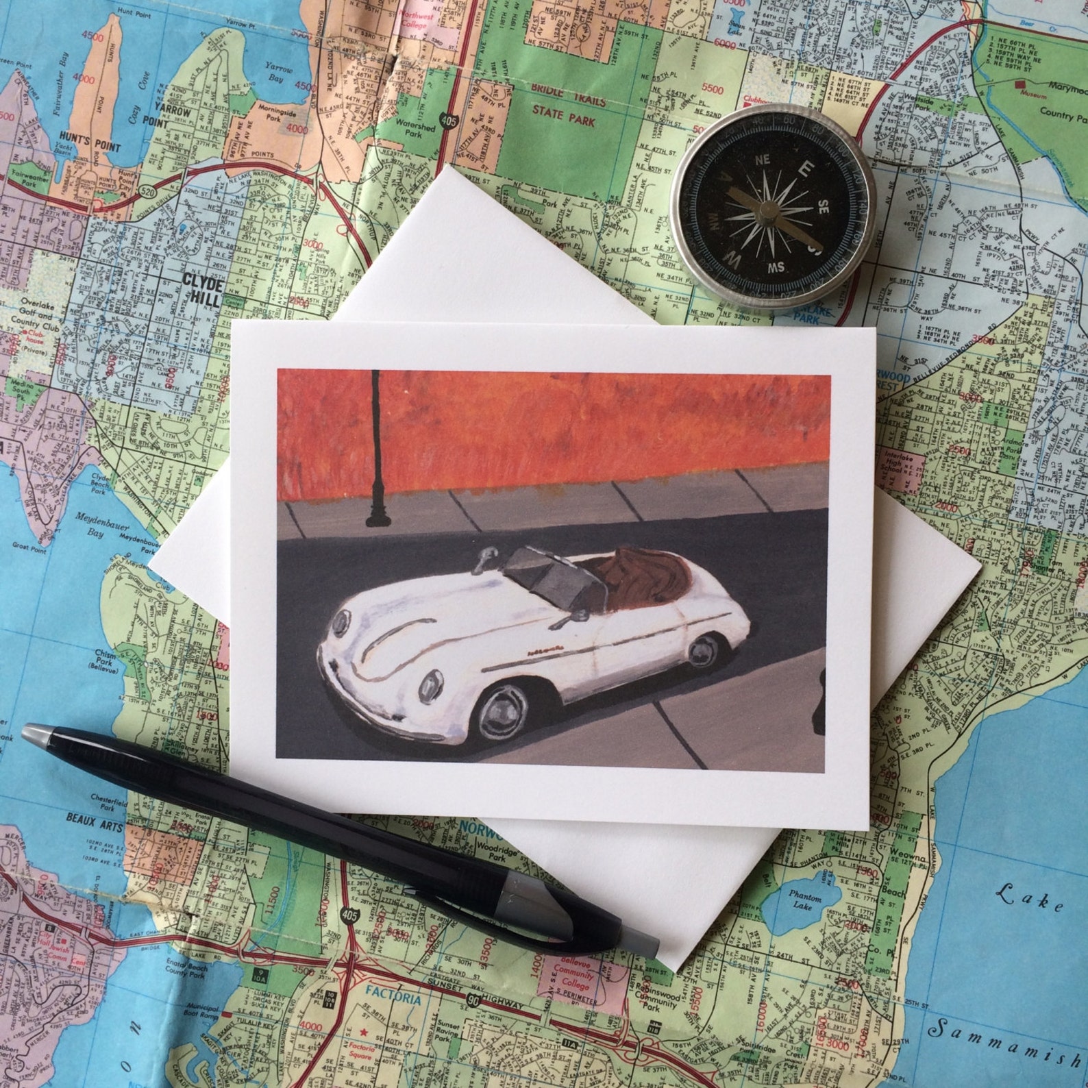 Porsche Cartes danniversaire Cartes de voiture classique | Etsy