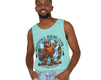 Waterfall Hiking Club Men's Beaver we like it wet Tank Top | Couples tank