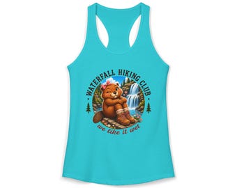 Waterfall Hiking club female beaver tee couples tanks