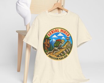Serieus T-shirt met piekobsessie voor wandelaars