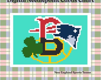 Patrón digital para punto de cruz - Equipos deportivos de Boston