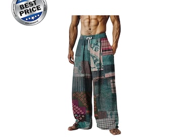Pantaloncini da spiaggia estivi da uomo, vestibilità comoda, pantaloni casual con coulisse, design geometrico stampato in 3D, traspiranti