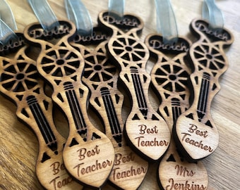 Personalised Diolch Teacher Lovespoon Gift, Welsh Thank You Decoration, End of Term Gift
