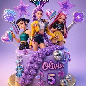 K-Pop Dämonenjäger Cake Topper | Huntrix Geburtstag Dekor | Huntrix DIY (Digitaler Download)