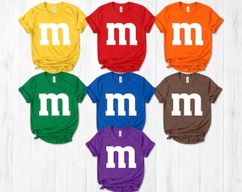 M&M Candies T Shirt, M And M Matching Family Shirt Group MM shirt halloween candy halloween costumes Halloween M M Family Costume UO2D86-RD