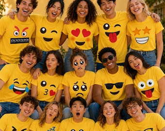 Emoji Shirt, Custom Emoji Shirt, Matching Group Emoji Shirts, Matching Friends Shirts, Emoji Face Custom Shirts SRD-XYM24