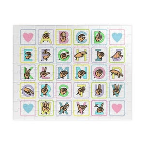 Unique American Sign Language Designs!        ASL "Alphabet Hearts" Puzzle, Learning Toy, Educational Gift for Kids, Deaf Awareness Activity