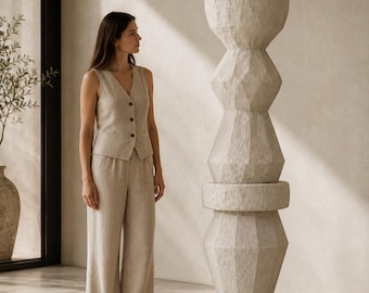 Textured Totem Sculpture | Geometric Plaster Floor Art, 180cm Stone Look Garden Statue, Organic Decor