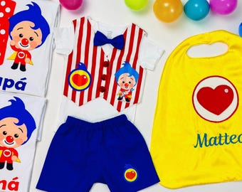 Inspired Clown Birthday Outfit Boy, Personalized Circus Clown Birthday Set, Custom Party Set