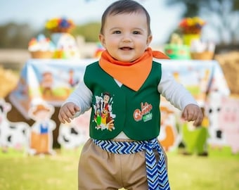 Farmer-Inspired Outfit, Farm-Themed Birthday Set for Boys, Cow and Rooster Party Set, 1st Birthday Outfit