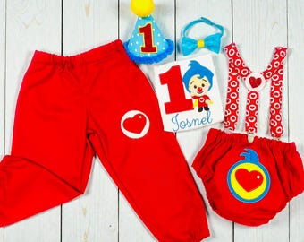 Atuendo de Cumpleaños Estilo Payasito, Primer Cumpleaños de Circo, Camisa Personalizada para Niño, Conjunto para Pastel Smash.