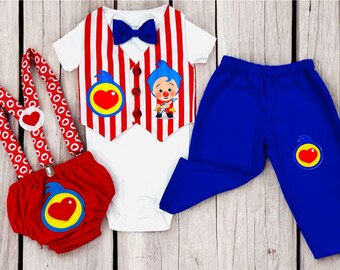 Clown Costume for Birthday, Circus Set, Clown Outfit for Boys, Baby Photoshoot Outfit, First Birthday Set