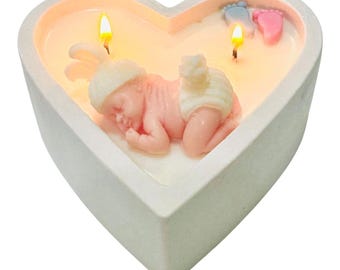 Conjunto de velas para revelação de gênero, vela central grande + velas pequenas para os convidados, lembrancinha de chá de bebê para os convidados, velas de soja