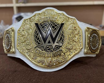 White World Championship Belt Replica Belt Adult Size Collectible Custom Title Belt