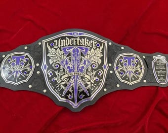 Custom Undertaker The Phenom Belt | Handgemaakte messing en leren worstelfantitelriem