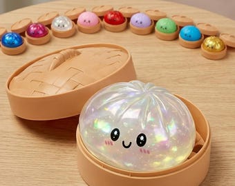 Gnocco morbido e scintillante color arcobaleno | Giocattolo antistress sensoriale mochi | Regalo rilassante per l'ufficio e sollievo dall'ansia