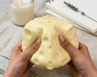 Juguete antiestrés ASMR de queso gigante | Blandito y realista | Juguete sensorial relajante para la oficina y para aliviar la ansiedad