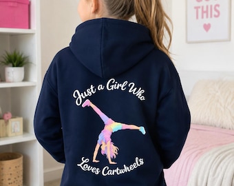 Just a Girl Who Loves Cartwheels Kids Hoodie