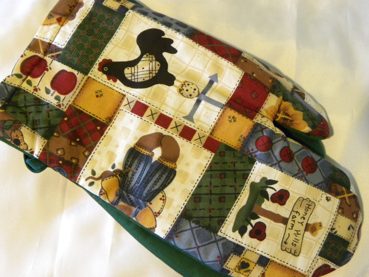 Oven Mitts Country Rustic Patchwork Bears Honey Bees Hearts Etsy