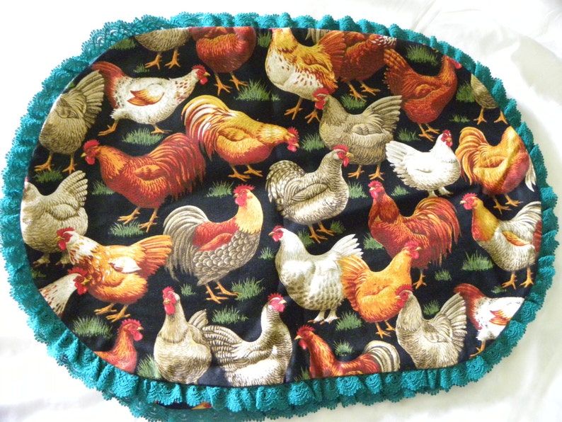 Rooster Placemats Chicken Placemats Country Rustic Old Etsy