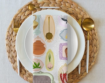 Bengali Kitchen Art | Cloth Napkins | Set of 4