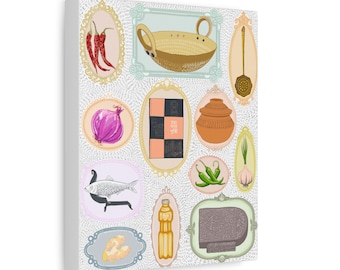 Rannaghor | Kitchen Illustration Canvas