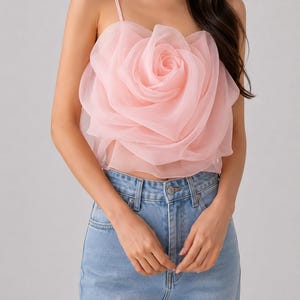 3d Rose Crop Top - Etsy