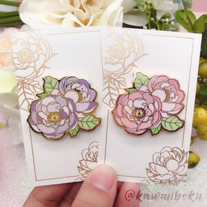 Peonies Enamel Pin | Pink and Purple |Cute and Kawaii | Gift & Accessories