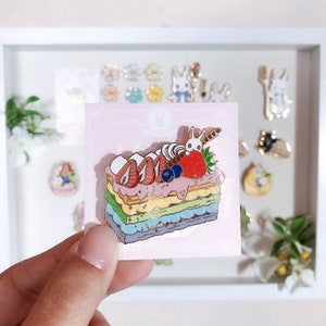 Mochi Cake Enamel Pin | Rabbit and Bunny | Cute and Kawaii | Gift & Accessories