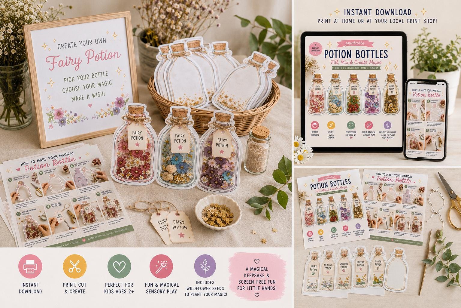 Printable Potion Bottles for Kids | Nature Craft Activity | Fairy ...