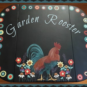 Garden Rooster digital pattern
