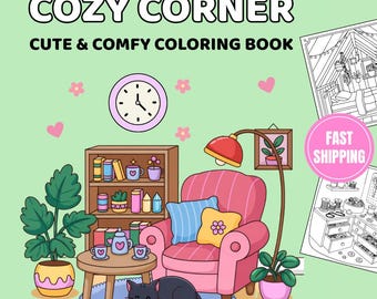 Livro de colorir "Cantinho Aconchegante", Espaços Hygge, Relaxamento para Adultos e Adolescentes