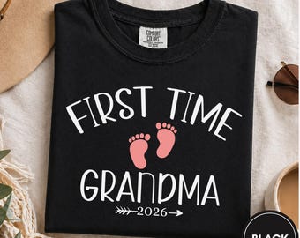 Camiseta "Primeira Vovó 2026", Anúncio de Gravidez para a Vovó