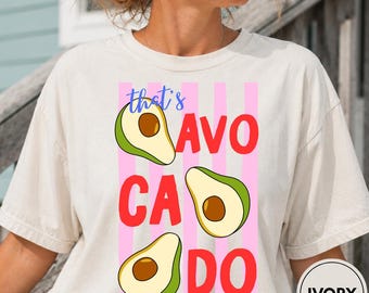 Camiseta com estampa de abacate, camiseta divertida com estampa de fruta, presente para quem ama brunch