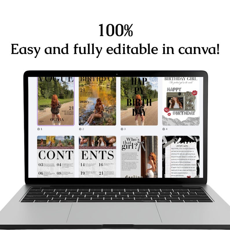 Birthday Magazine Template Editable Canva Magazine Cover Custom birthday-magazine-template-editable-canva-magazine-cover-custom