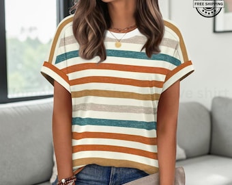 Blusa de manga corta para mujer, estilo casual elegante, ideal para el verano y para un look moderno de primavera.
