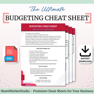 Foglio riassuntivo per la gestione del budget / Guida alla gestione del denaro / PDF sulla finanza personale / Pianificatore di budget mensile e pianificazione finanziaria