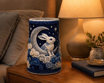 Moon Rabbit Crochet Basket Pattern, Celestial Storage Bin PDF, Dreamy Nursery Decor