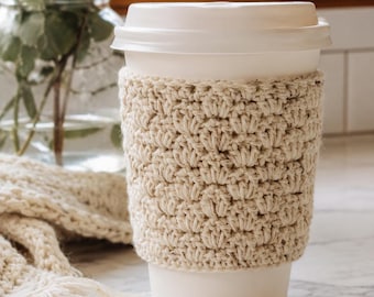 Crochet Cup Cozy Pattern, Coffee Sleeve PDF, Textured Mug Wrap Tutorial, Reusable Drink Holder Gift