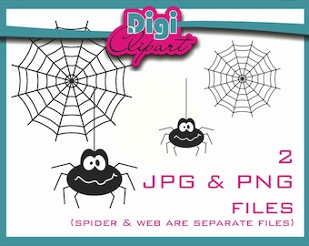 Clipart de teia de aranha para Halloween - DOWNLOAD INSTANTÂNEO