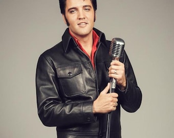 Elvis Presley 1968 Comeback Black Leather Suit Tribute Artist Costume