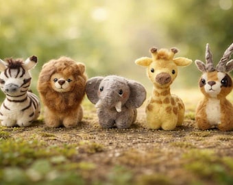 Needle Felted Zoo Animal Figurine, Custom Wool Decor