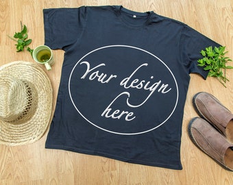 Download T Shirt Mockup Digital Download Large Men S Shirt Stock Photo Flatlay Fashion Summer Styled Mockup Men Black Tshirt Mockup Digital Download Plain T Shirt Mockup Psd All Free Mockups PSD Mockup Templates