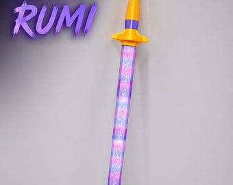Réplica de la espada Rumi de KPop Demon Hunters – Accesorio de cosplay impreso en 3D, hoja de anime fantástico con LED para disfraces y exhibición