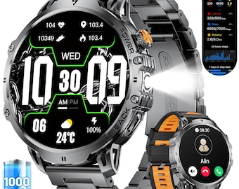 LIGE Smart Watches for Men with 50+Days Standby(1000mAh)/1.85" HD AMOLED Large