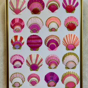 13x17 Gold 2” floater frame Pink Shells