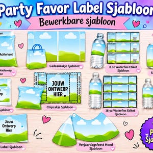 10 Canva Traktatie Template | Bewerkbaar Feestbedankje | Party Favor Template | Digitaal Bestand | Zelf Personaliseren