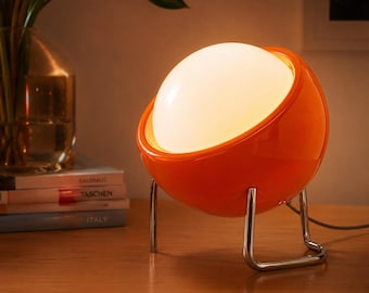 Space Age Table Lamp | Retro Orange Yellow Mid Century Modern Lighting