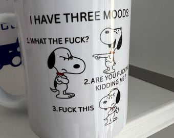 Mug à sublimation en céramique humour adulte Snoopy 2 modèles disponibles